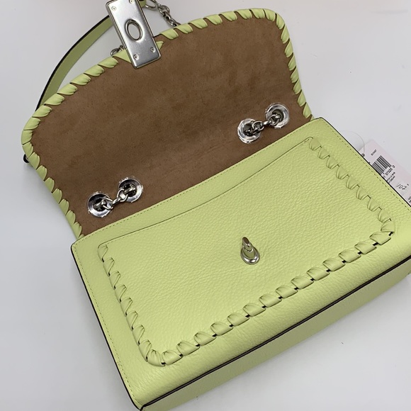 COACH NWT Lane Shoulder Bag With Whipstitch COLOR:
Silver/Pale Lime - Picture 3 of 16